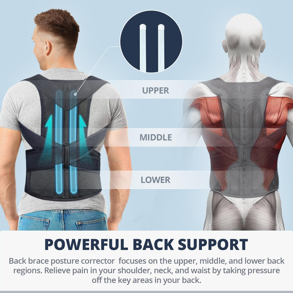 Back Brace Posture Corrector for Women and Men Back Lumbar Support Shoulder Posture Support for Improve Posture Provide and Back Pain Relief
