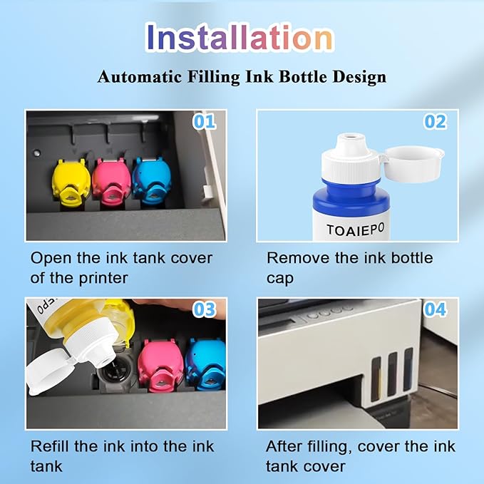31 Refill Ink Bottles Replacement for H31 Ink Compatible with HP Smart Tank 7602 Ink Refill,Work for HP Smart Tank 5101 7001 7301 Ink Tank Printer