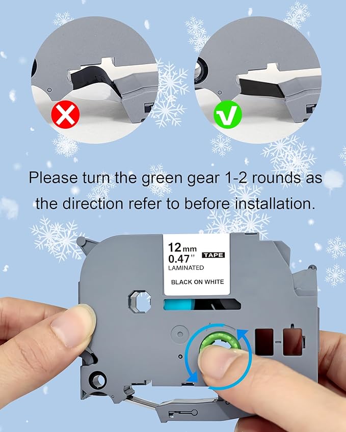 Label Maker Tape Replacement for Brother P Touch Label Tape TZE-231 Tz231 Laminated Tape Black on White 12mm 0.47 inch x 26.2ft 8m 1/2 for Ptouch PTD400AD PTH110 PT-D210 PT-D400 PTD600 PTD220,5 Pack
