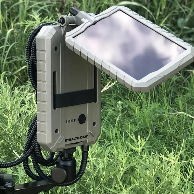 Stealth Cam Sol-Pak 3000mAh Solar Battery Pack with Adjustable T-Swivel Brackets, Durable ABS Housing, and LED Battery Indicator (2-Pack)