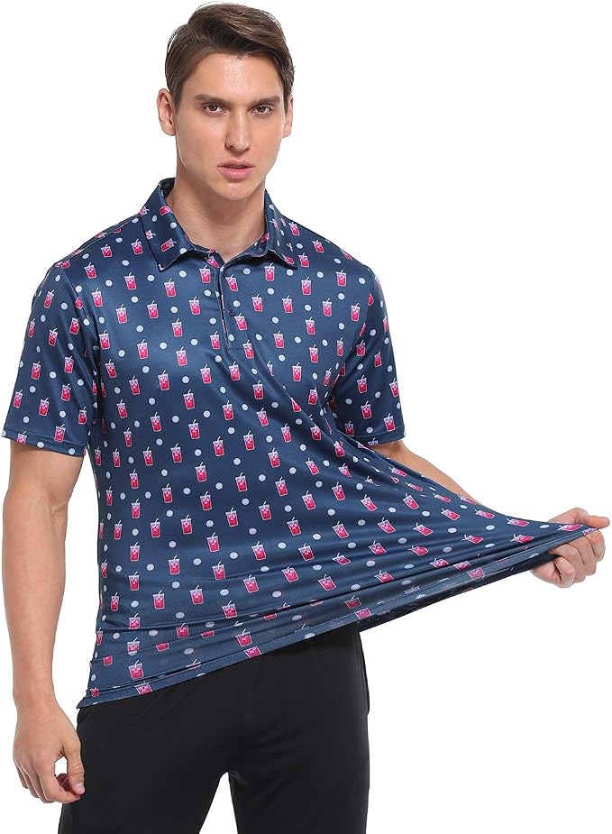 LRD Golf Shirts for Men UPF 50 Moisture Wicking Short Sleeve Polo Shirt