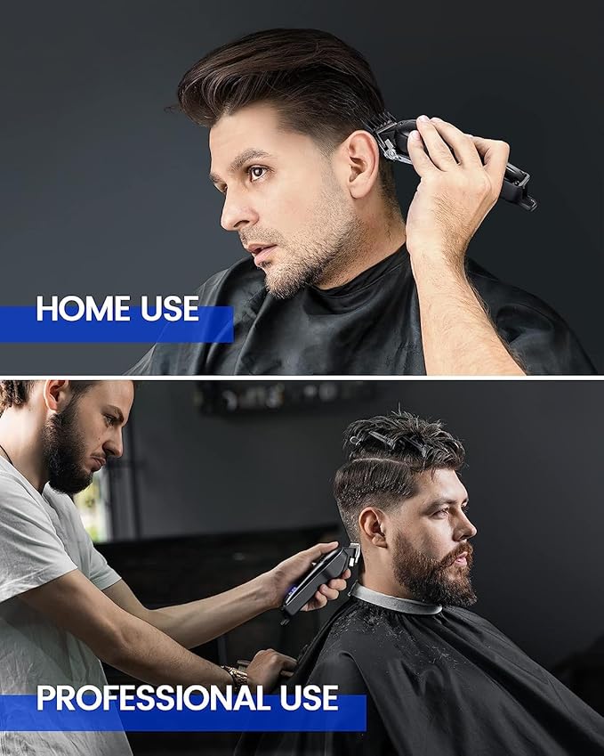 GLAKER Hair Clippers for Men Professional - Cordless Clippers and Trimmers Set, Complete Barber Kit for Hair Trimming & Beard Grooming, Mens Haircutting Kits for Blending & Fade Cuts (Black)
