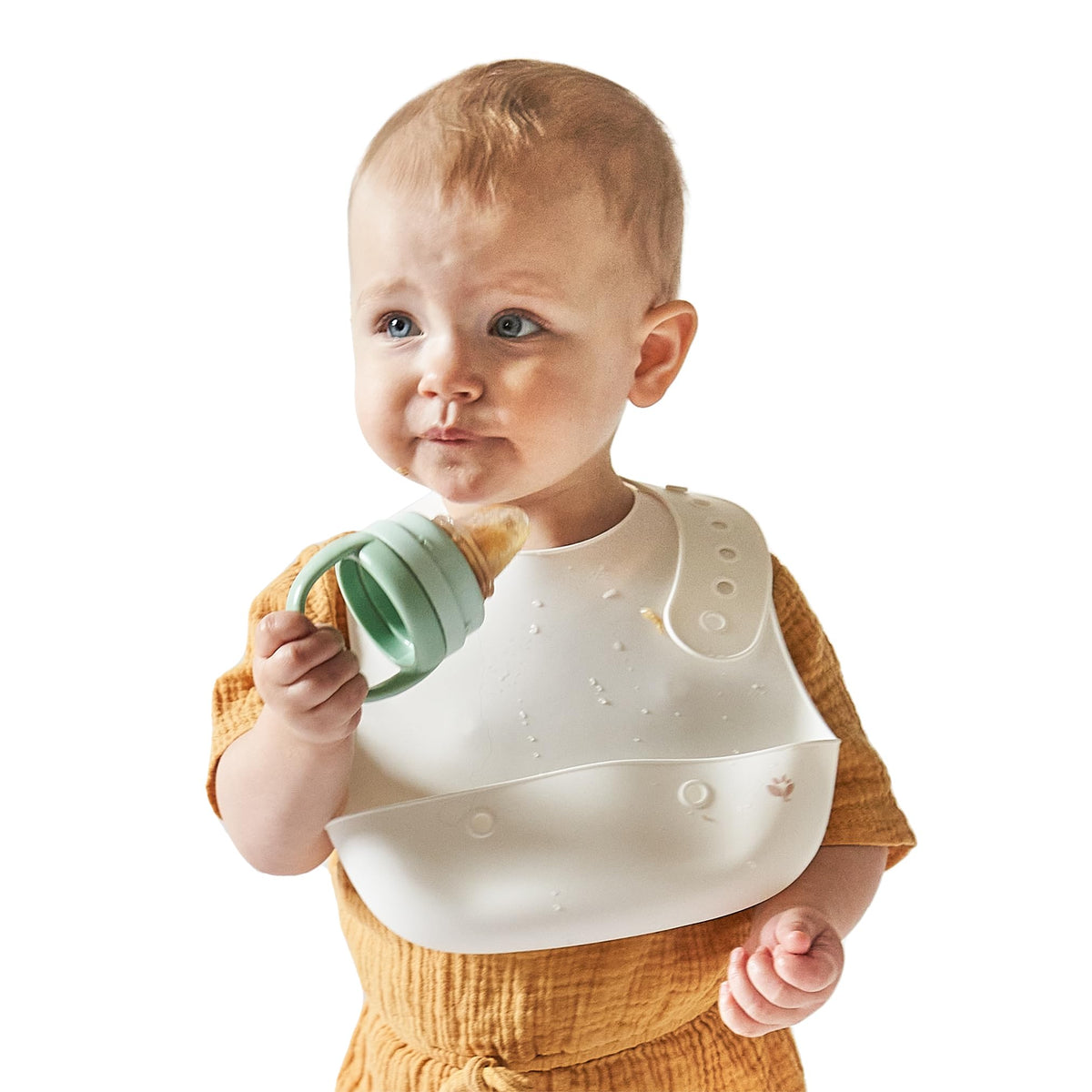 Green Sprouts® Silicone & Sprout Ware® First Foods Feeder, 6mo+, Plant-Plastic, Platinum-Cured Silicone, Sterilizer Safe, Grows with Baby, Tested for Hormones - Sage