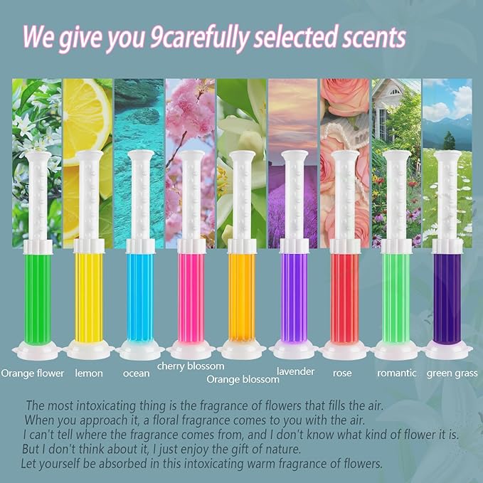 Toilet Gel, 108 Count 9Kinds Of Scent Toilet Cleaner Bowl Gel Stamp Kit Air Freshener
