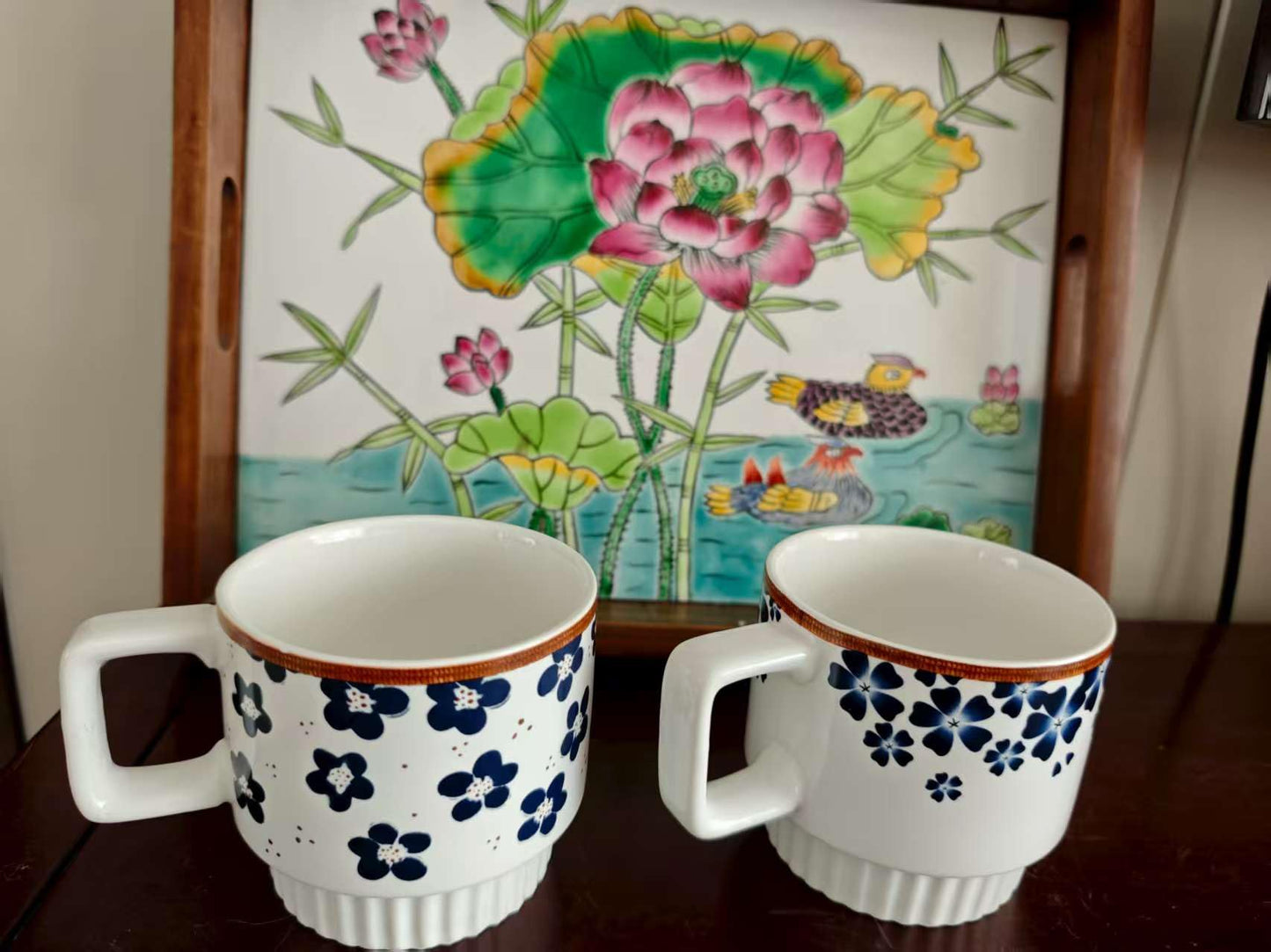 NZYDGXSY Ceramic Coffee Mugs 12 oz, Cups Set of 2, Mug for Coffee Milk Latte Cappuccino Tea, for Office Home shwasher Microwave Freezer Safe(Blue)