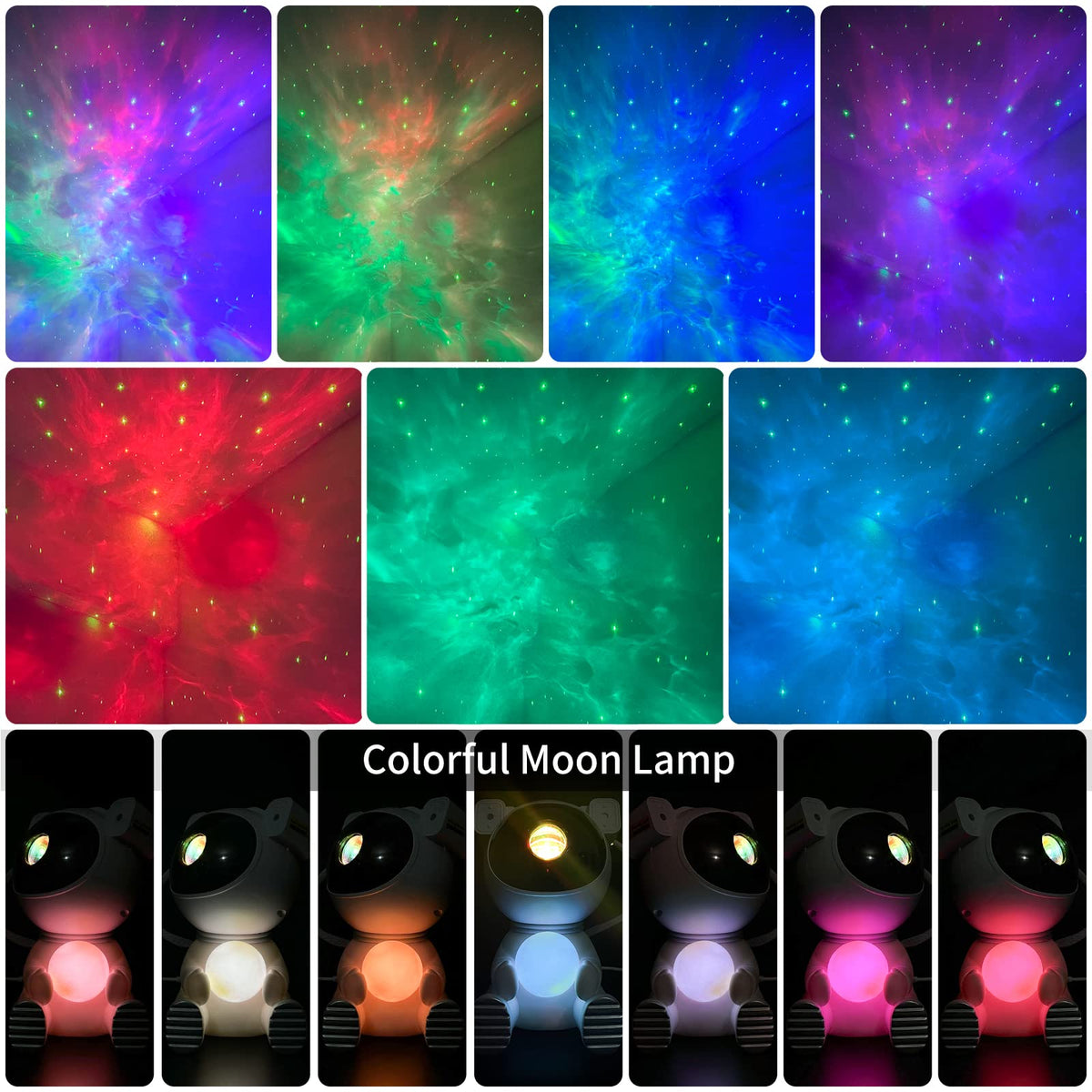Cayclay Astronaut Galaxy Projector, Star Projector with Timer and Remote, Night Light with Moon Lamp, LED Nebula Lamp for Kids Adults, Room Decor Gift (White)