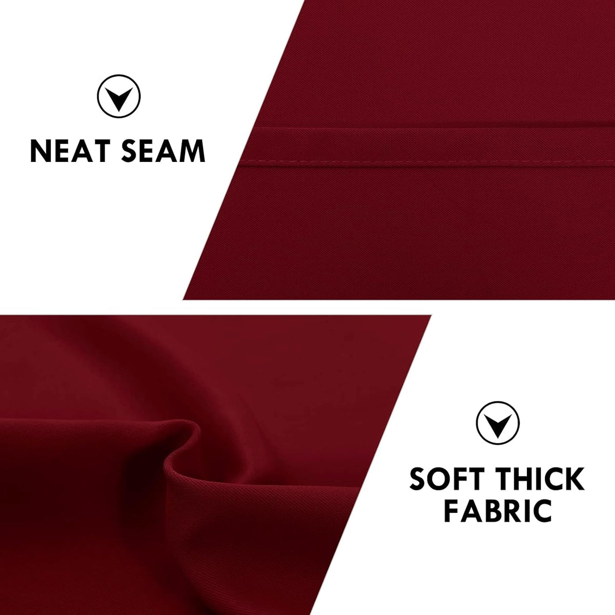 DWCN Christmas Burgundy Room Darkening Blackout Curtains - Thermal Insulated Privacy Energy Saving Window Curtain Drapes 38 x 54 inch Length, Set of 2 Bedroom Living Room Curtains