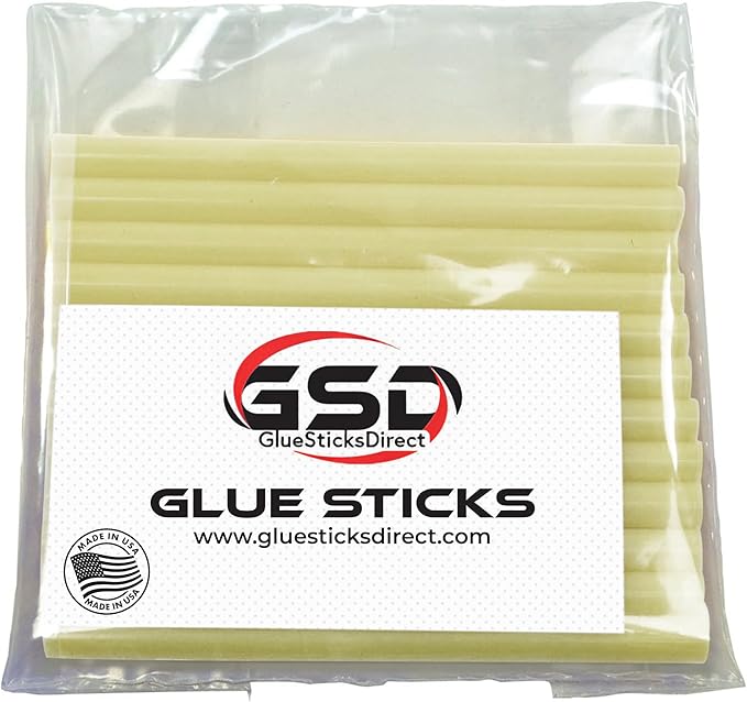 Mini Size Hot Melt Glue Sticks for Glue Gun - Bulk 4in Ivory Glue Sticks - Great for Art Craft Repairs & Compatible w/Most Glue Guns - 5/16" X 4" (24 Sticks) - Made in USA