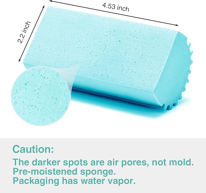 4 Pack Damp Dusting Sponge Duster, Blue Dust Cleaning Sponge, Reusable Household Cleaning Sponge Tool for Blinds, floorboards, Fan Blades, Vents, Glass, Railings, Mirrors