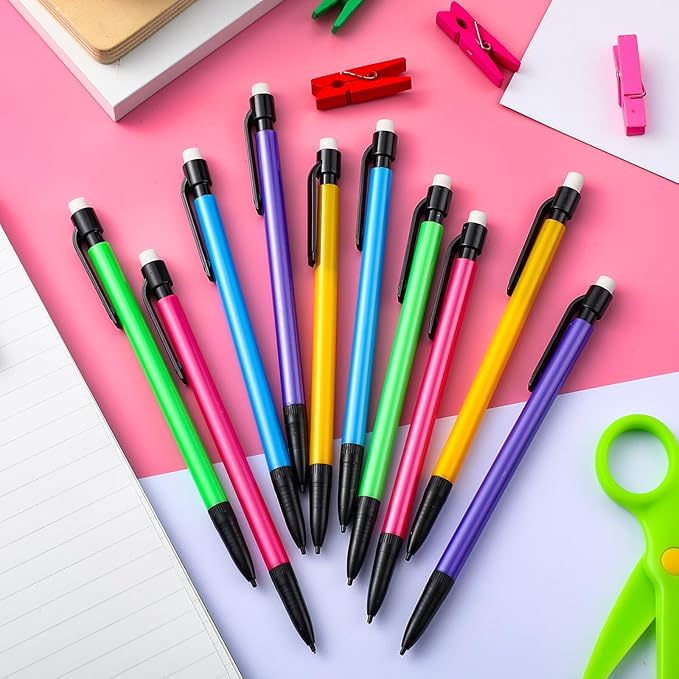 Colarr 400 Pieces Mechanical Pencils 0.7 mm with Eraser Pastel Art Pencils for Kid School Students Artist Writing Drawing Sketching