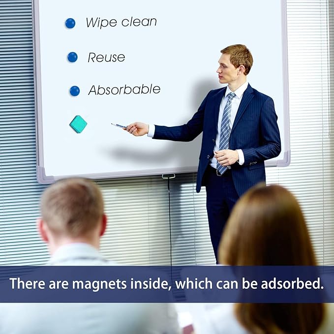 24 Pack Magnetic Whiteboard Dry Erase Erasers Chalkboard Cleansers for Classroom, Home and Office (Green)