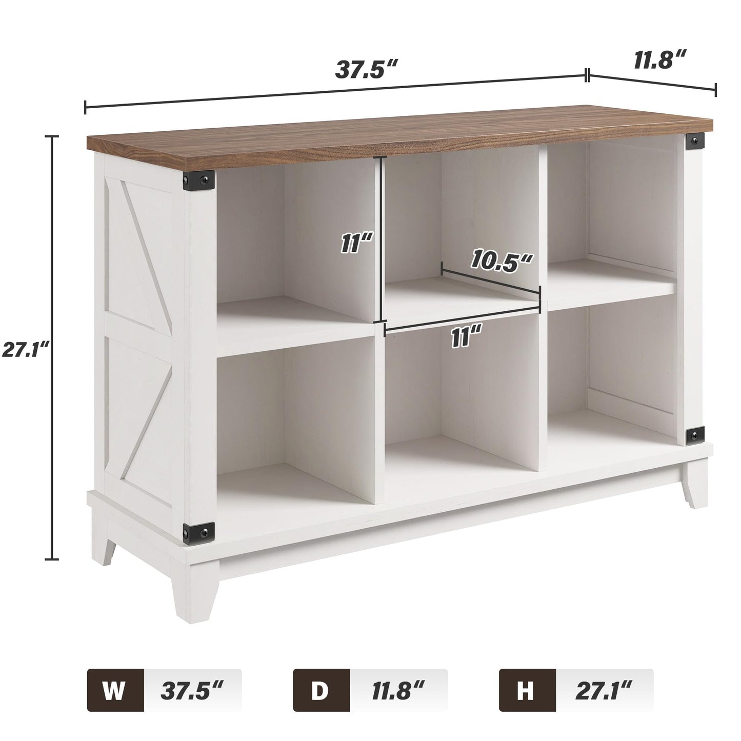 EnHomee 6 Cube Storage Organizer and Shelf, Cube Storage Shelf,White Bookshelf with Storage for Bedroom and Home Office