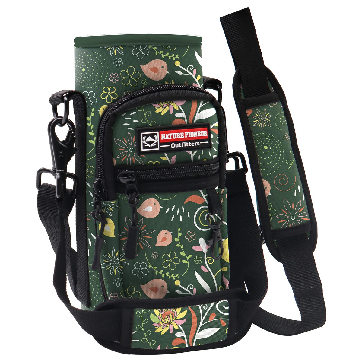 NATURE PIONEOR Water Bottle Carrier Holder Sleeve with Adjustable Strap25 32 40 oz, Insulated Water Bottle Holder Sling Bag