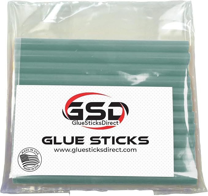 Mini Size Hot Melt Glue Sticks for Glue Gun - Bulk 4in Country Blue Wax Glue Sticks - Great for Art Craft Repairs & Compatible w/Most Glue Guns - 5/16" X 4" (24 Sticks) - Made in USA