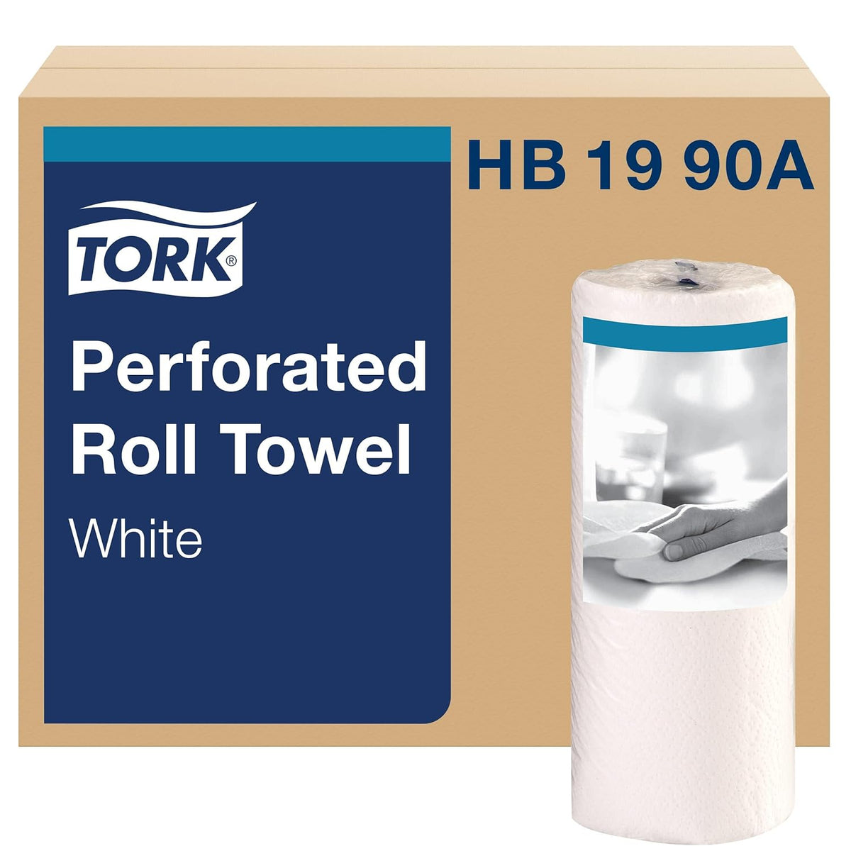 Tork HB1990A Perforated Paper Roll Towel, 2-Ply, 11" Width x 9" Length, White (Case of 30 Rolls, 84 per Roll, 2,520 Towels)