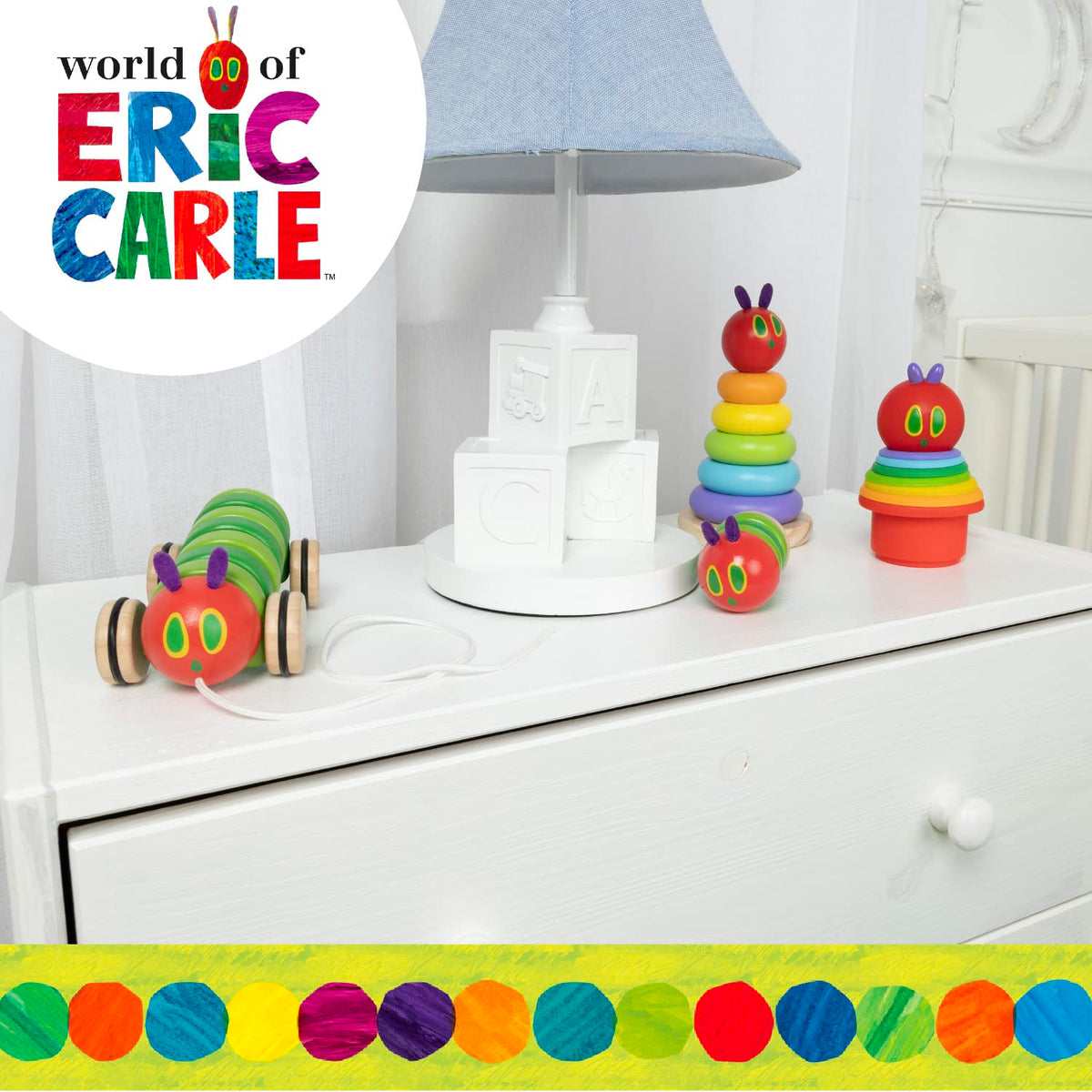 Kids Preferred World of Eric Carle The Very Hungry Caterpillar Bath Time Stacking Cup Set with Caterpillar Head Squirty Perfect for Water Play Ages 18 Months and Up