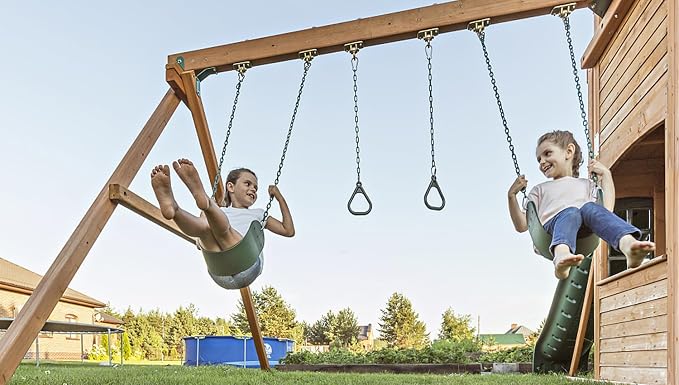 2 Pack 25in Hanging Swing Chain with 4 Carabiners, 440LB Capacity Hanging Kits Heavy Duty Hanging Chair Hardware for Hammock Swing Hanging Chair Punching Bags Sandbag Indoor Outdoor Yoga Gym (Black)