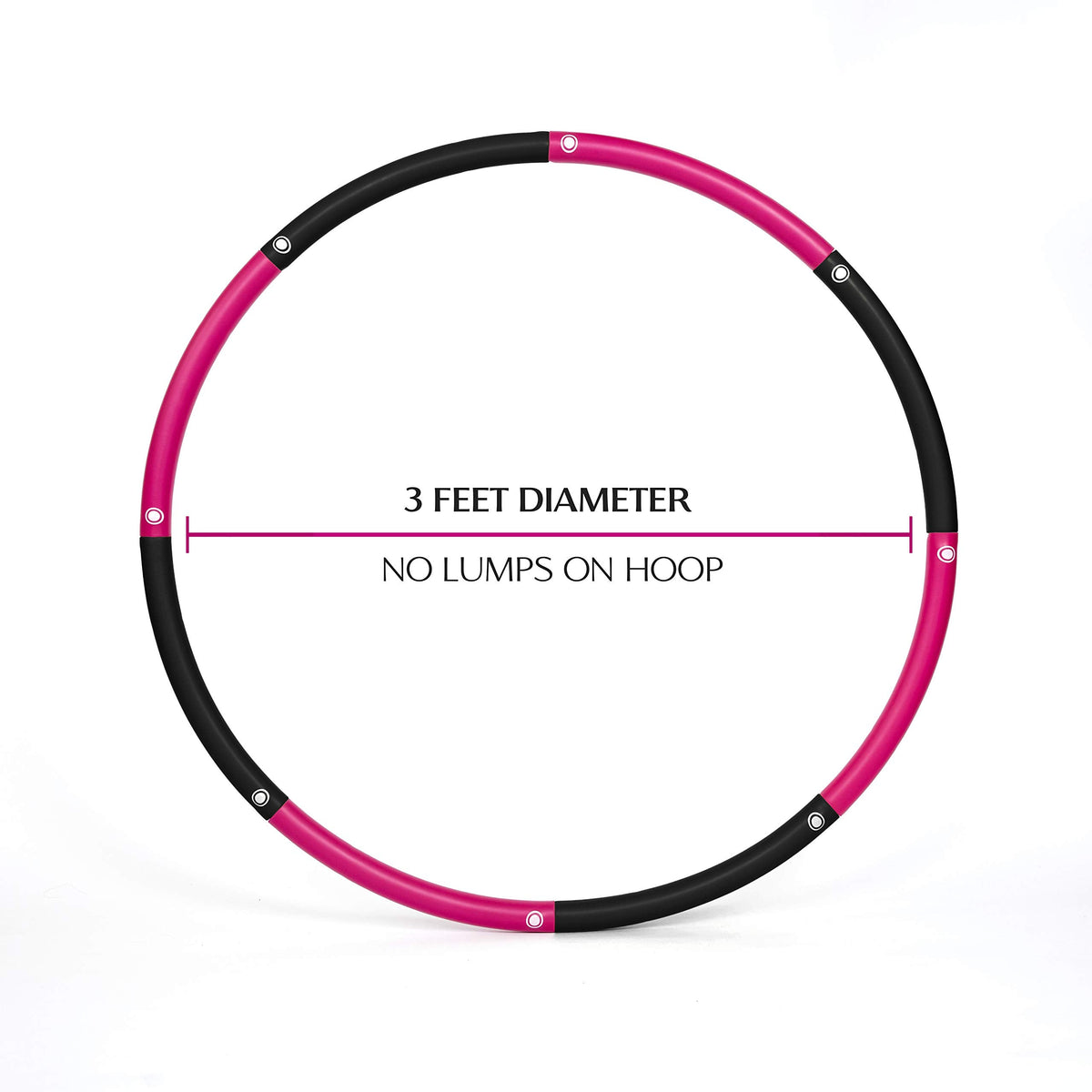 HEALTHYMODELLIFE Exercise Fitness Hoop for Adults - Easy to Spin, Premium Quality and Soft Padding Weighted Hoop - Detachable Hoops for Home & Gym Workouts - 4lbs