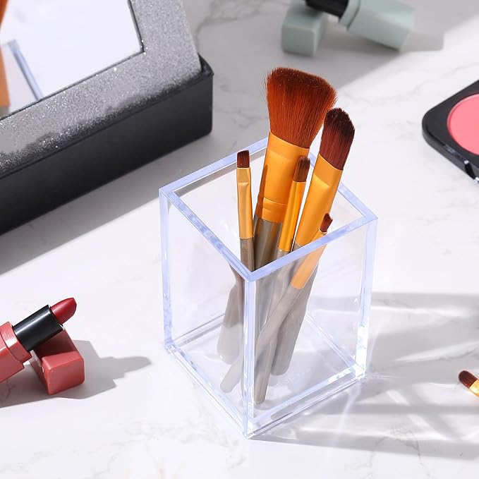 Sabary 36 Pack Acrylic Pen Pencil Holder, Clear Makeup Brush Holder Acrylic Pencil Cup Stationery Organizer for Back to School Office Home Desk Accessory