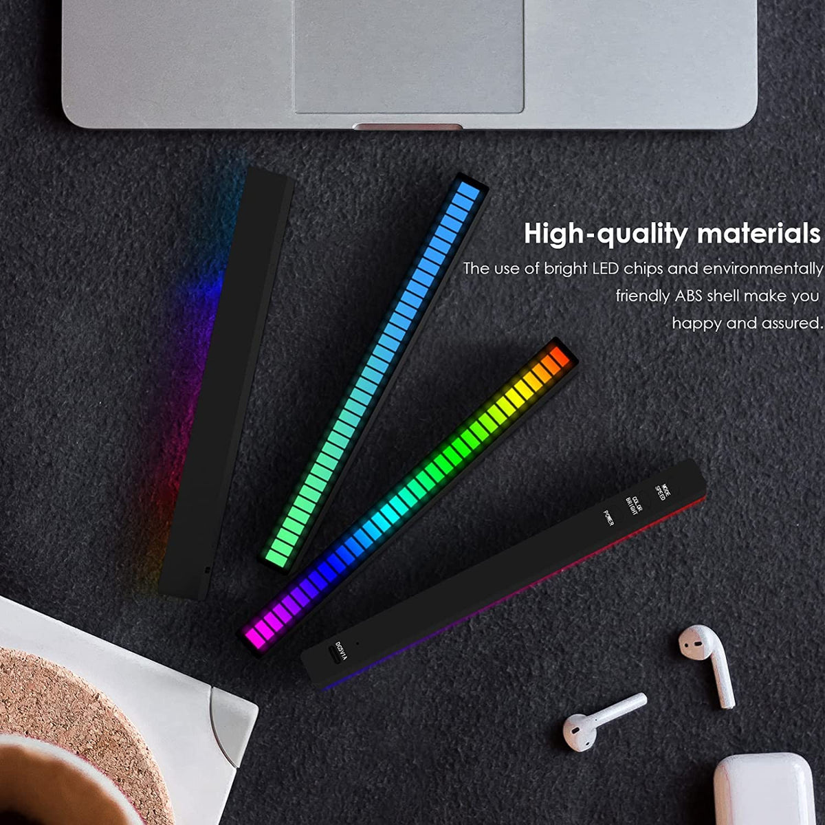 Soulpunk RGB Rechargeable Sound Control Light, Voice-Activated Pickup Music Rhythm Lights, Ambient Light, for Car, Gaming Room Decorations(4Pack)