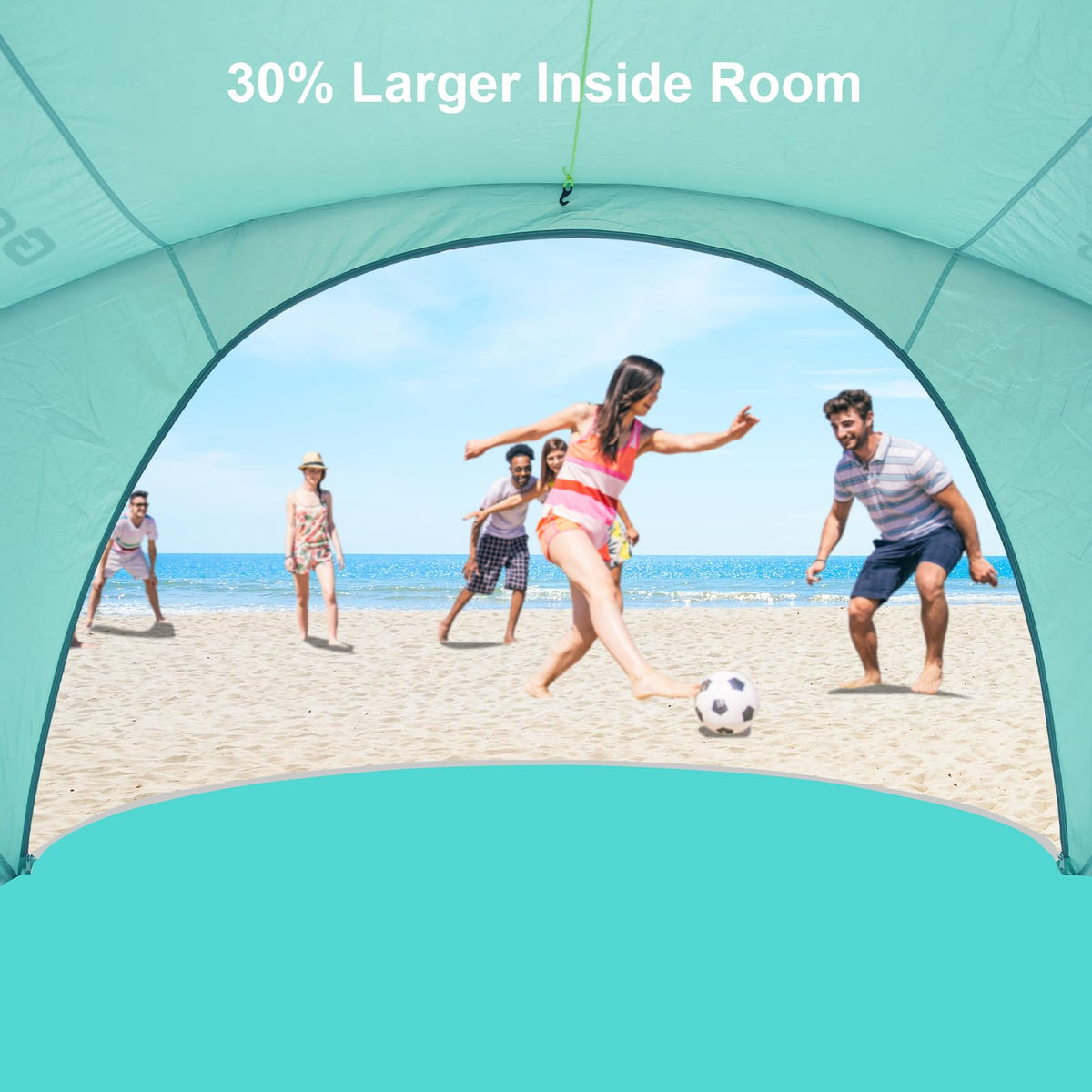 Gorich Beach Tent Sun Shelter with UPF50+ UV Protection for 3/4-5/6-7 Person, Lightweight & Portable Beach Shade Canopy with 2 Zippered Doors, Easy Setup Family Beach Umbrella