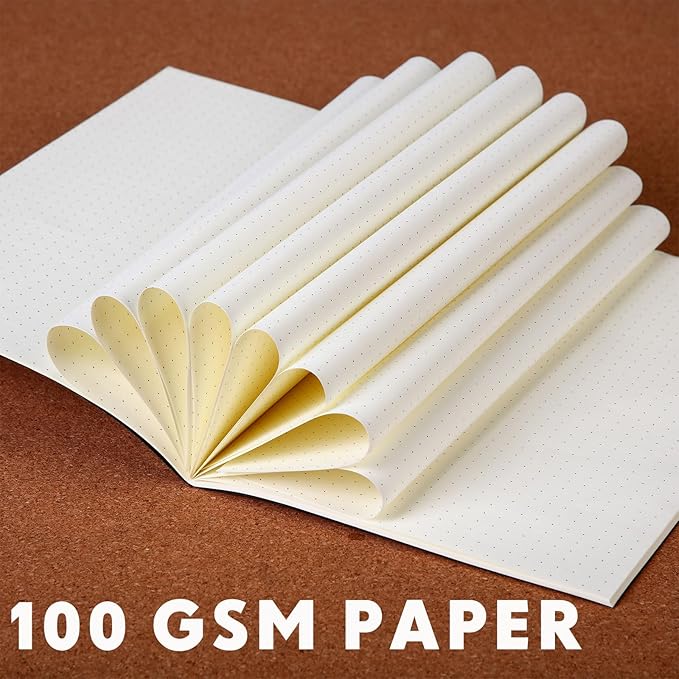 Mimorou 100 Pcs Kraft Notebook Journals 5.5 Inch x 8.3 Inch A5 Softcover Notebooks Bulk for Writing Sketch Office Notepad with 60 Pages 30 Sheets (Black,Dot)