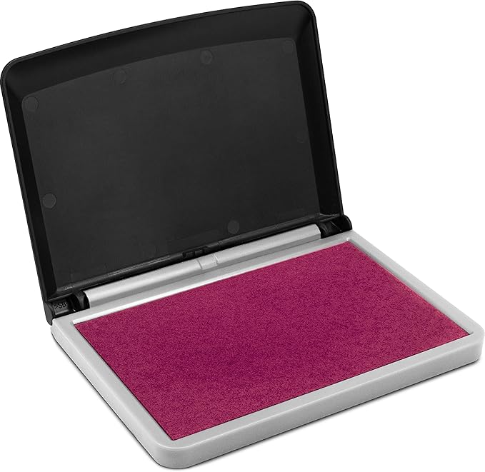 MaxMark Large Premium Magenta Purple Ink Stamp Pad -2-3/4" by 4-1/4" - Premium Quality Felt Pad