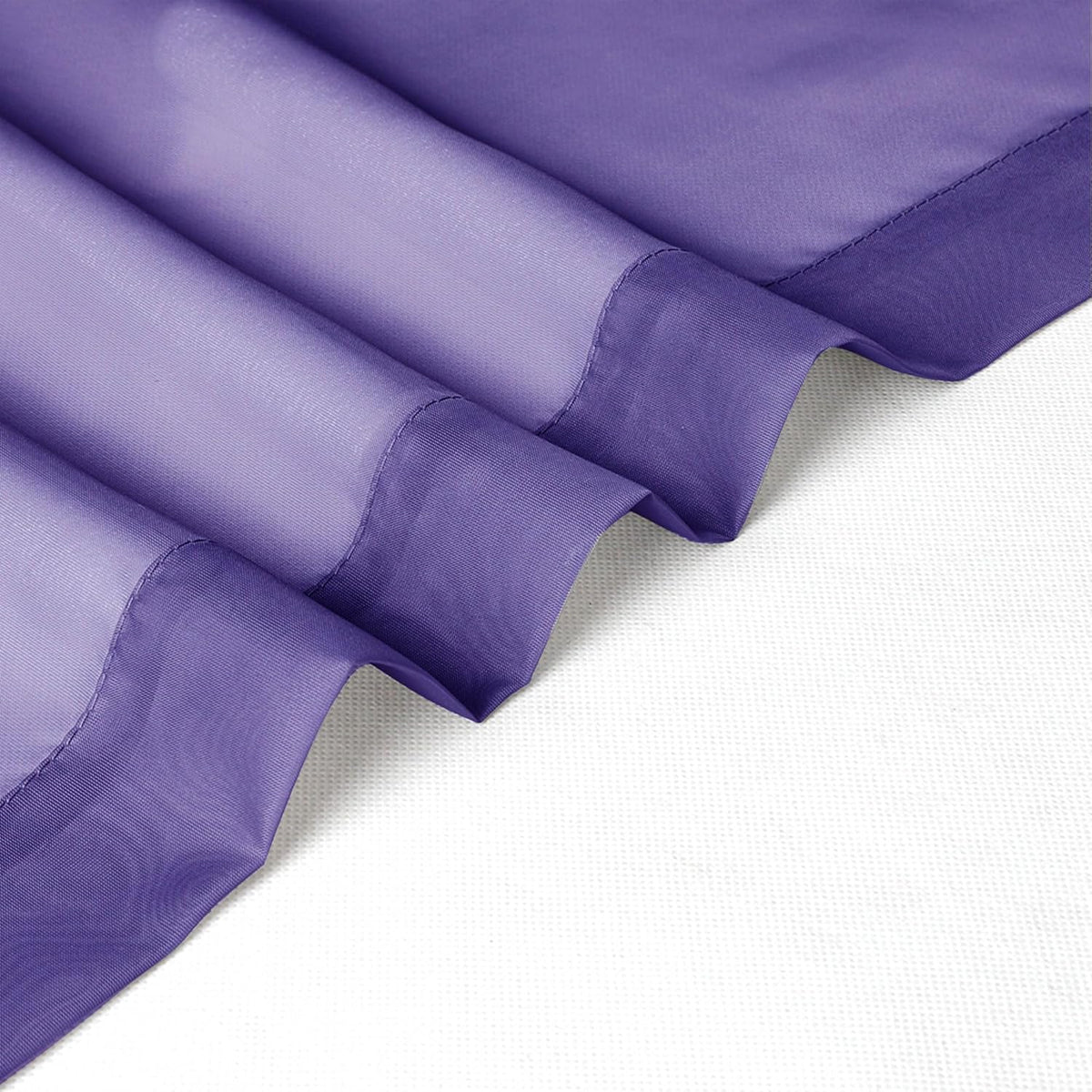 Chyhomenyc Purple Sheer Curtains 45 Inch Long 2 Panels, Light Filtering Rod Pocket Voile Short Curtains Drapes for Living Room Bedroom Small Windows, 42Wx45L Inches