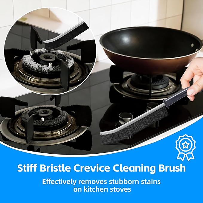 3Pcs Hard Bristle Crevice Cleaning Brush, Small Cleaning Brush, Grout Cleaner Brush, Toilet Brush, Scrub Brush for Shower Tile, Skinny Gap Cleaning Tools for Kitchen, Home, Household, Window