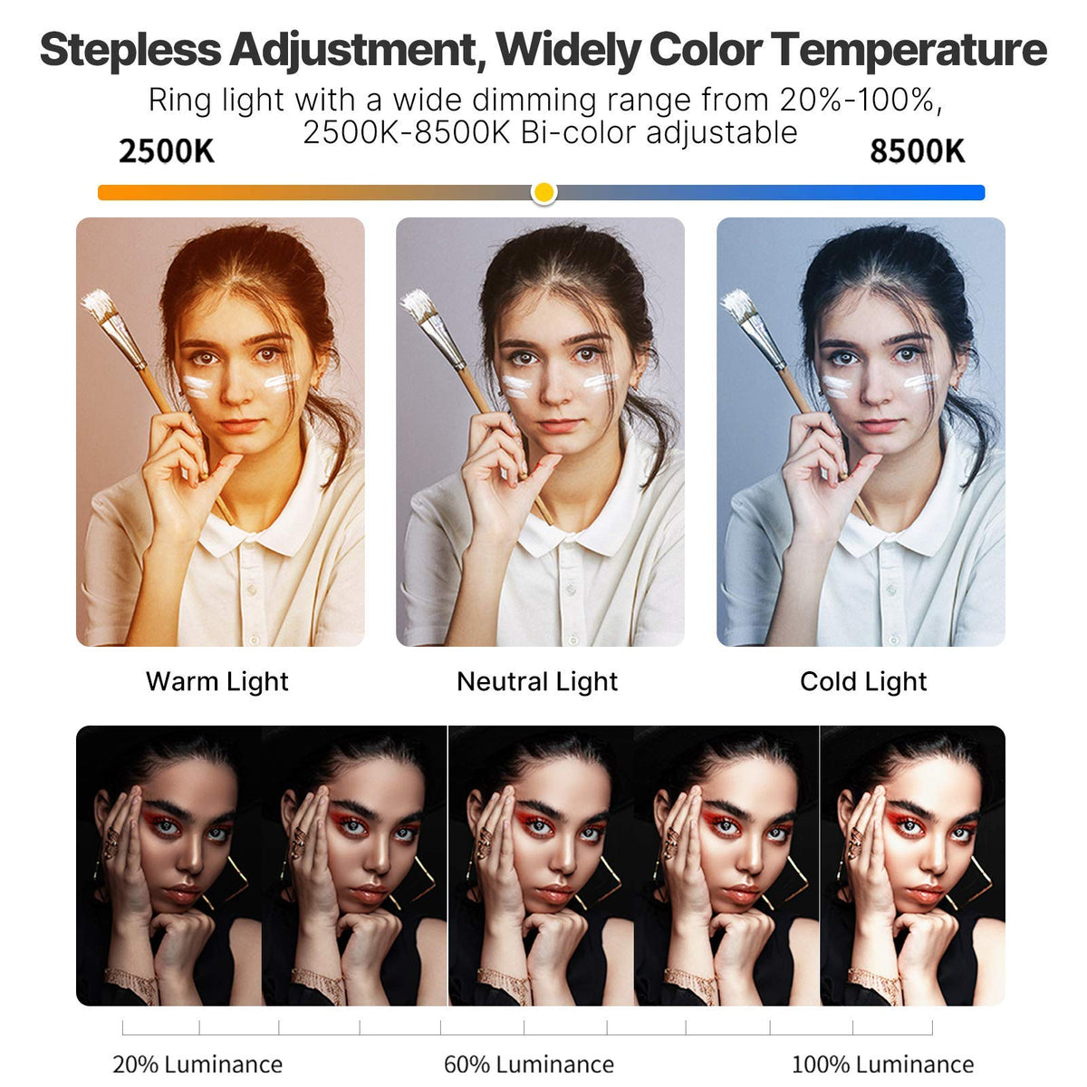 Smartphone Video Rig PICTRON U200 Handheld LED Ring Light Selfie Light Phone Video Stabilizer for Camera, Smartphone, Action Camera, YouTube, Setup, Filmmaking, Makeup, Vlogging