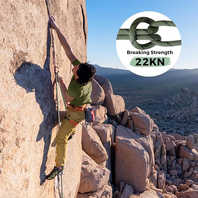 10mm Nylon Prusik Cord Pre-Sewn 24in Prusik Loop,22kN (4950lb) Sewn Eye-to-Eye Utility Cord for Arborist Tree Work, Rescue, Rappelling & Aerial Operations