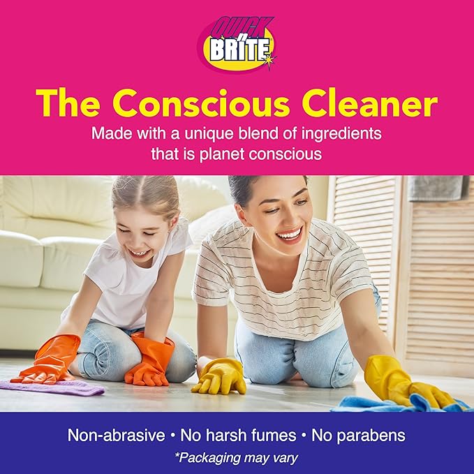 Quick ‘n Brite Scum Off Shower Cleaner - No Scrub, No Harsh Chemical Daily Shower Cleaner, Multi-Surface All-Purpose Cleaner 16 Oz - Pack of 2 (Packaging May Vary)