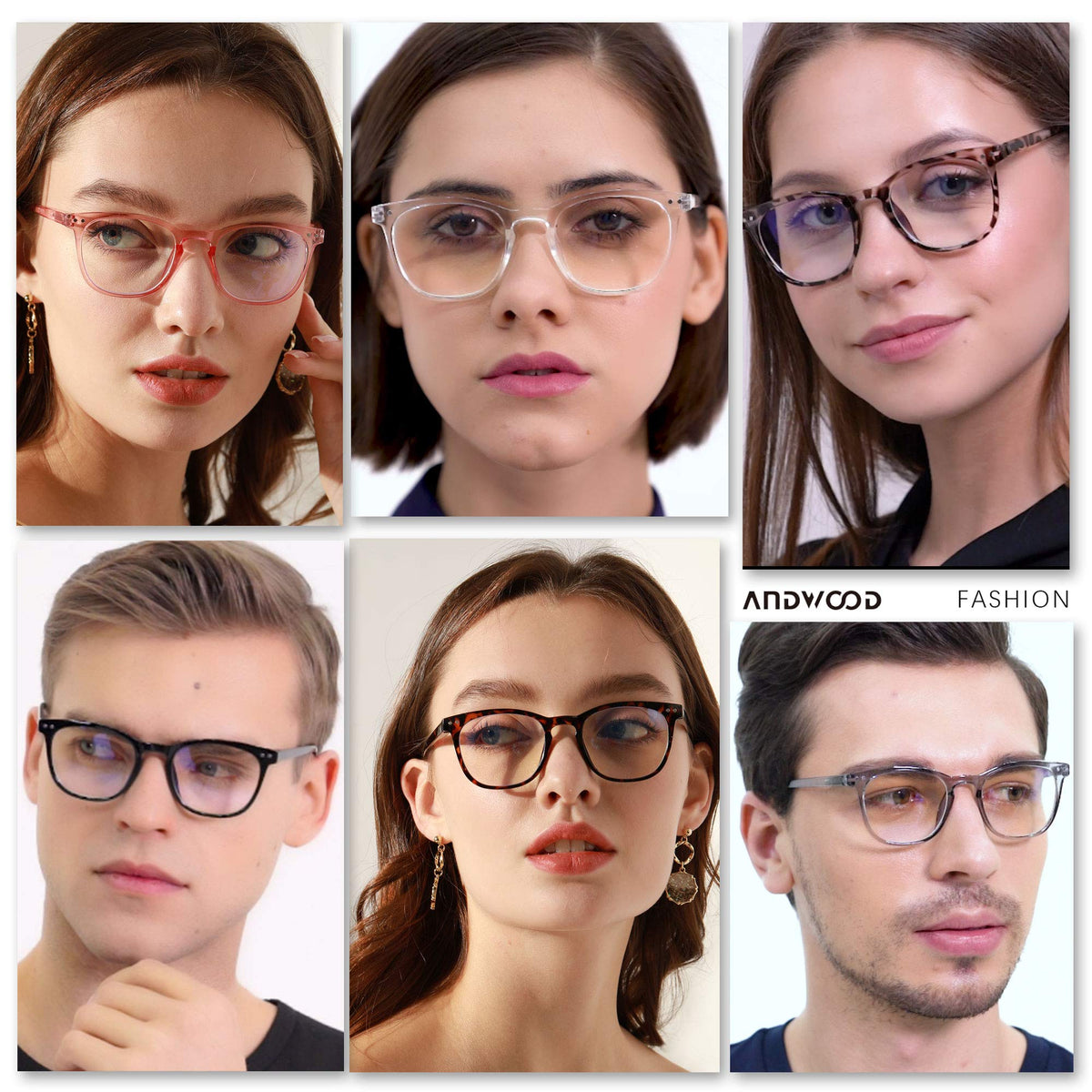 ANDWOOD Blue Light Blocking Glasses Women Men Computer Small Face Clear Bluelight Blocker Eyeglasses Frame Square Tortoise