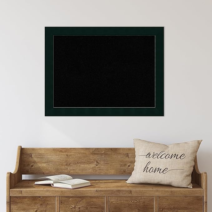 Amanti Art Black Cork Board for Wall, 24x32 Vision Board with Black Wood Frame, Medium Corkboard Office Decor for Home Organization, Modern Corkboard Pinboard to Display Items for Home Organization