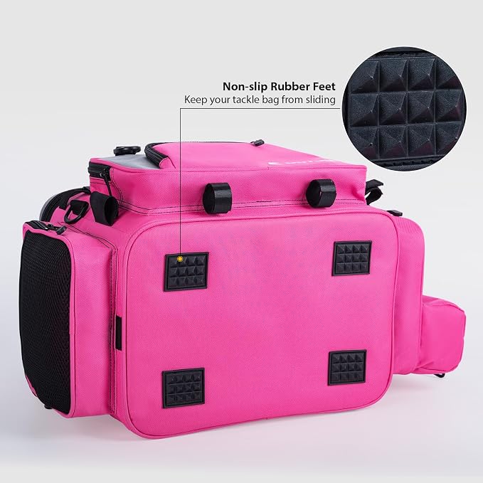 Goture Pink Fishing Rod and Reel Combos with Cooler Tackle Bag, 6FT-9FT Telescopic Fishing Pole with Spinning Reel,4 3600 Trays,Lures,Pliers,Travel Full Kit for Freshwater Saltwater, Women/Beginners