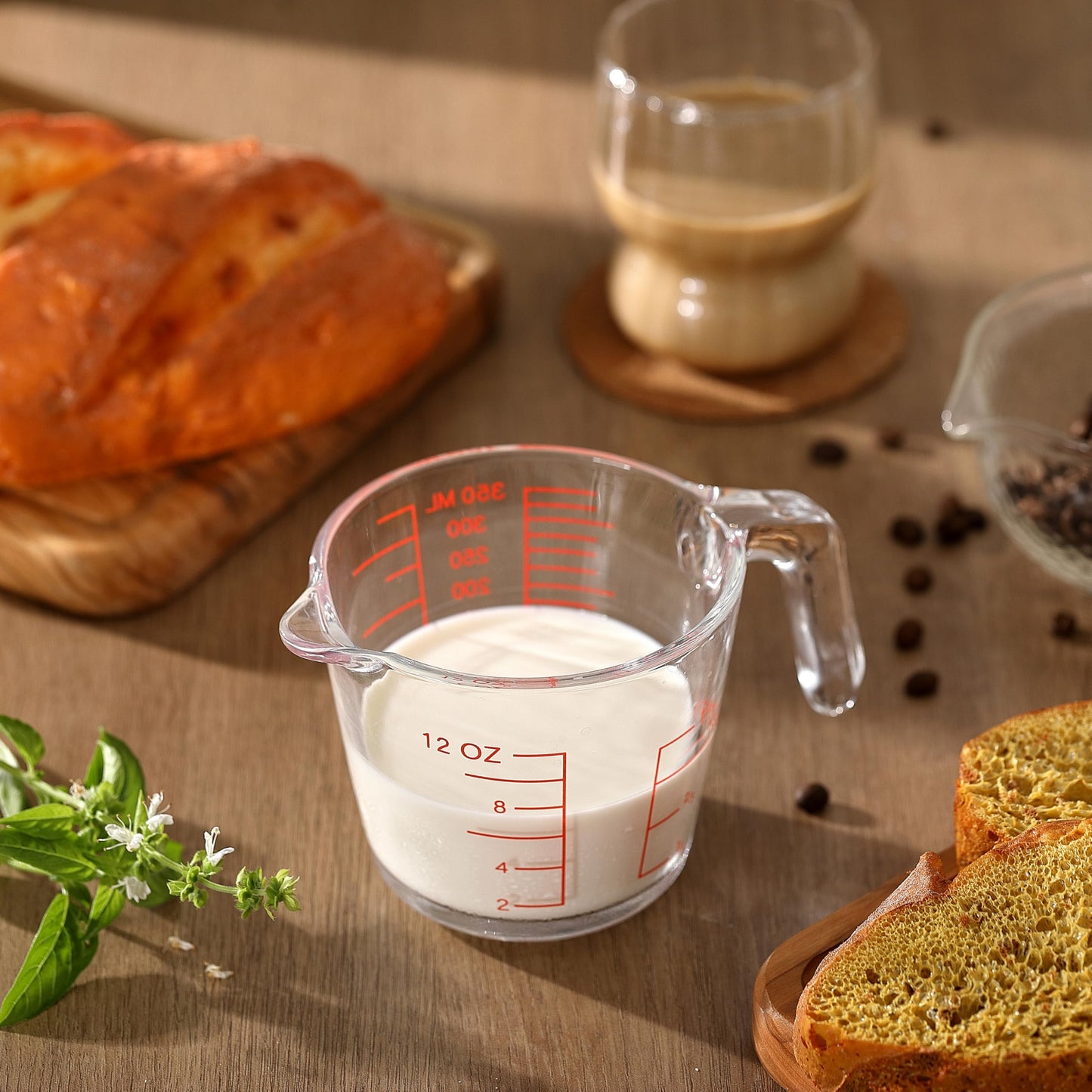KCKHFA Glass Measuring Cup For Baking and Cooking, kitchen Essentials Tools