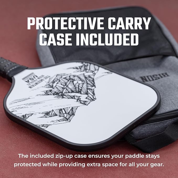 Bison Paddles: Carbon Graphite Pickleball Paddles - Lightweight Pickleball Rackets | Honeycomb Composite Core Improves Pickle Ball Placement and Increases Power | Durable Unibody Construction