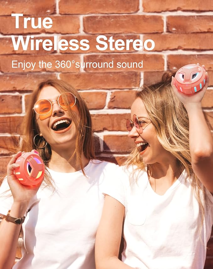 EBODA Bluetooth Shower Speaker, Waterproof Portable Wireless Speakers with Light, IP67 Floating, 2000mAh, Small Portable Speaker for Kayak, Beach, Pool Accessories, Gifts for Unisex