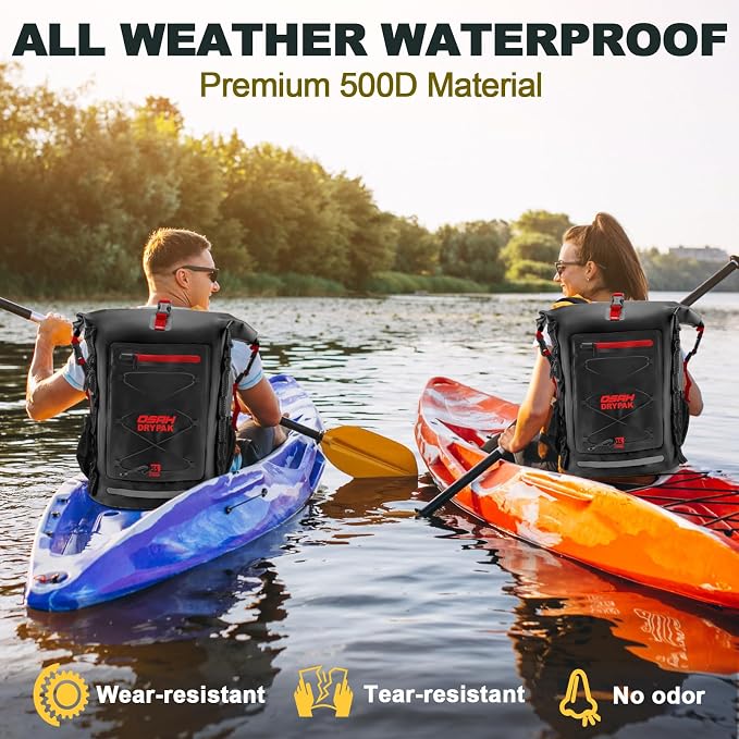 OSAH DRYPAK Waterproof Backpack Dry Bag 25L/35L/55L/85L ā Heavy Duty Roll-Top Hiking Backpack Sack Keeps Gear Dry for Travel, Kayaking, Boating, Camping, Rafting and Fishing