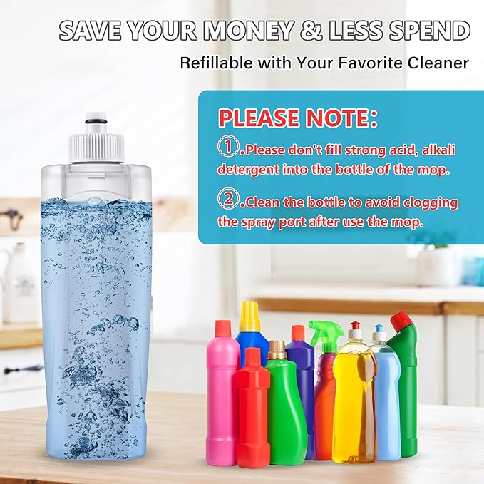 Spray Wet Mops for Hardwood Floors- MEXERRIS Microfiber Dust Dry Mop with 3 Microfiber Washable Pads Hard Wood Floor Mop with Sprayer Commercial Home Use for Wood Floor Laminate Ceramic Tiles