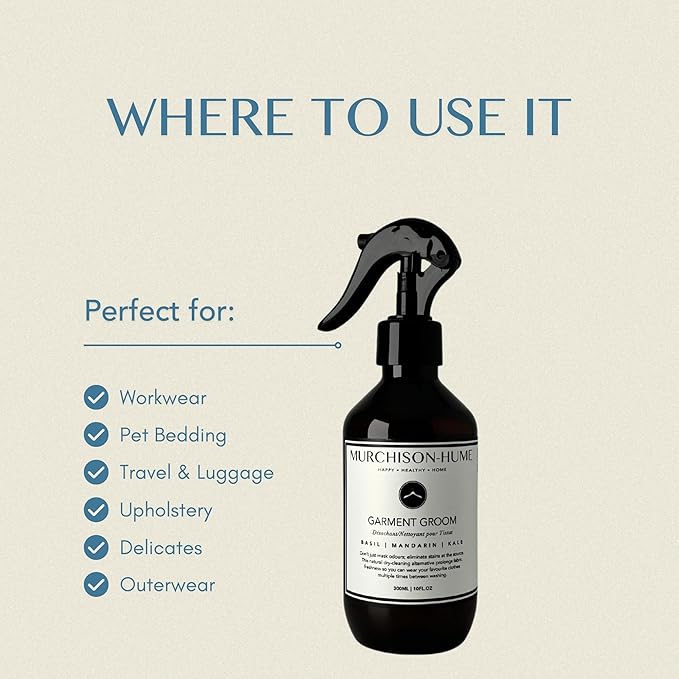 Murchison-Hume Garment Groom Fabric Freshener, Air Freshener, Odor Fighter, Laundry Treatment and Stain Remover, Original Fig