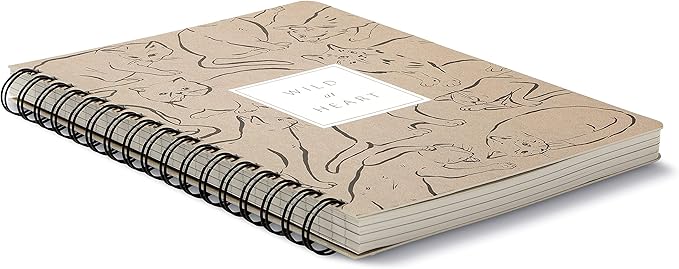 Compendium Spiral Notebook - Wild at Heart — A Designer Spiral Notebook with 192 Lined Pages, College Ruled, 7.5”W x 9.25”H