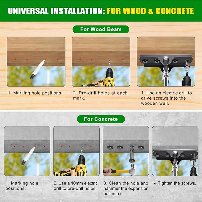 360° Swivel Swing Hanger Swing Ceiling Mount with Removable Hooks Hanging Chairs Hanger 1000 LBS Capacity Heavy Bag Hanger Swingset Hardware for Hammock Chair, Porch Swings, Aerial Silks, Tire Swing