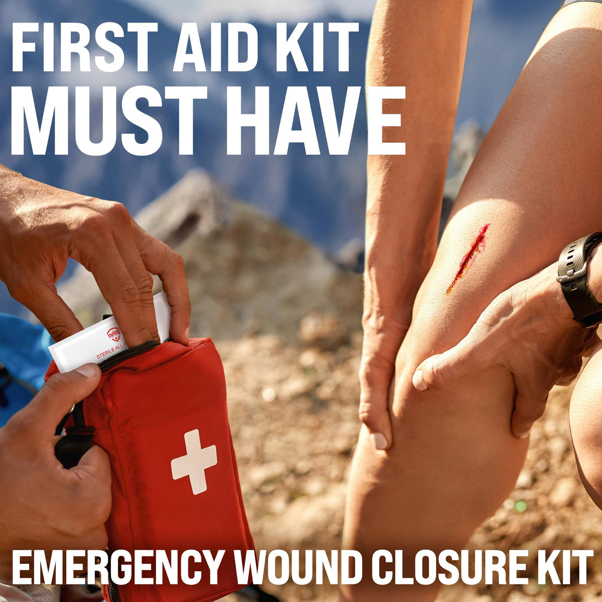Emergency Wound Closure Strips - 24pk - 3 Types Easy to Use Butterfly Bandages - Stitchless & Painless Laceration Closure Kit