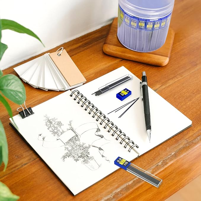 Morepack 720 Pieces 0.9 mm Lead Refills for Mechanical Pencils,0.9 mm HB, Smooth Break Resistant Mechanical Pencil Lead