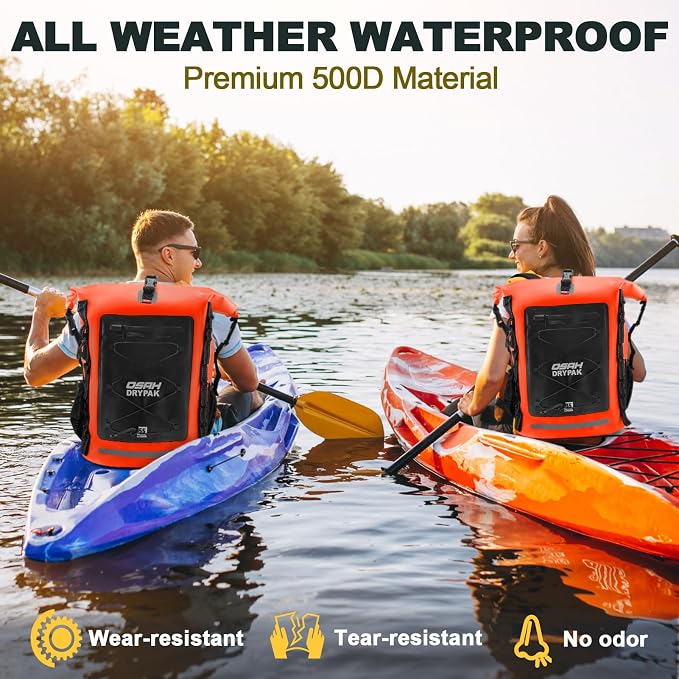 OSAH DRYPAK Waterproof Backpack Dry Bag 35L/55L/85Lā Heavy Duty Roll-Top Hiking Backpack Sack Keeps Gear Dry for Travel, Kayaking, Boating, Camping, Rafting and Fishing