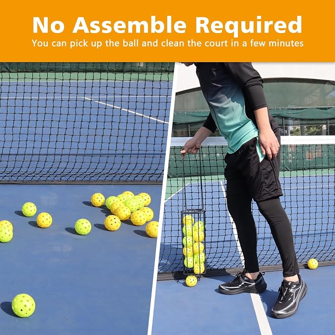 Pickleball Tennis Ball Hopper Set, Pickleball Tennis Ball Basket Holder with 20 Outdoor Pickleball Balls,Perfect Court Equipment for Beginner