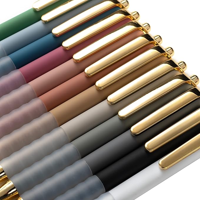 Linbsunne Ballpoint Pens Black Medium Point 1mm Pen with Super Soft Grip Ball Point Pen for Men Women Retractable Pens (18-Count)