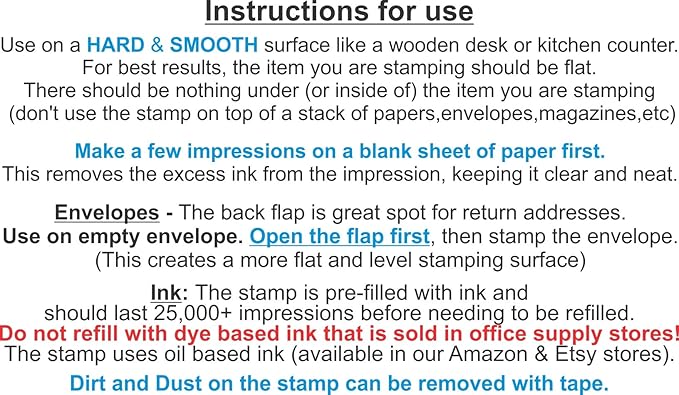 Self Inking Return Address Stamp - Custom 4 Line Personalized Address Stamp for Envelopes, Wedding Invitations, Business, Mailing Labels, Black Ink (Calligraphy Script)
