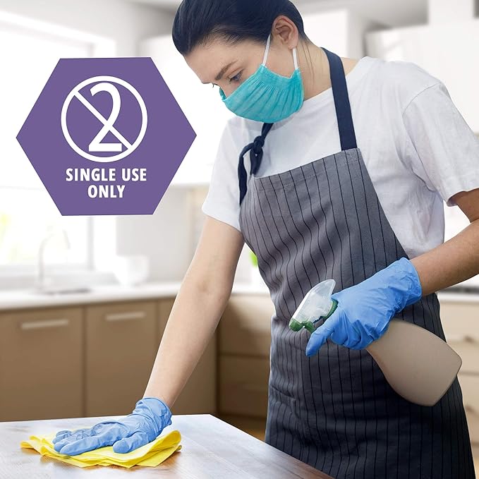 MED PRIDE Disposable Medical Vinyl Exam Gloves Single Use Nitrile-Vinyl Blend Exam Gloves, Large 100 - Powder Free, Latex Free & Rubber Free - Single Use Non-Sterile Protective Gloves